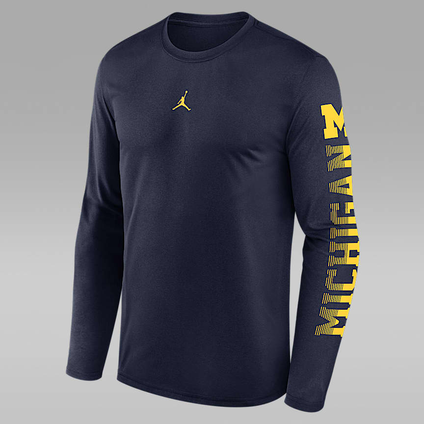 Michigan Sideline Slogan Men's Jordan Brand Dri-FIT College Long